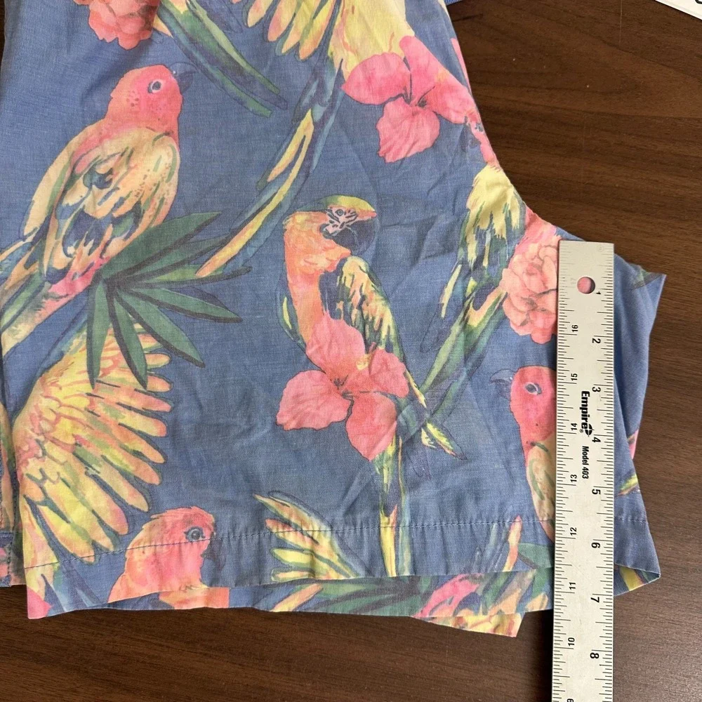 Chubbies Swim Shorts Blue Tropical Parrot Mesh Lined Drawstring Mens Medium